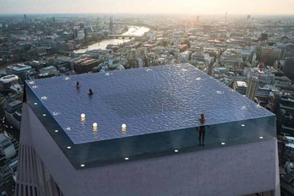 اولین استخر بی خاتمه با چشم انداز 360 درجه ای در لندن ساخته خواهد شد